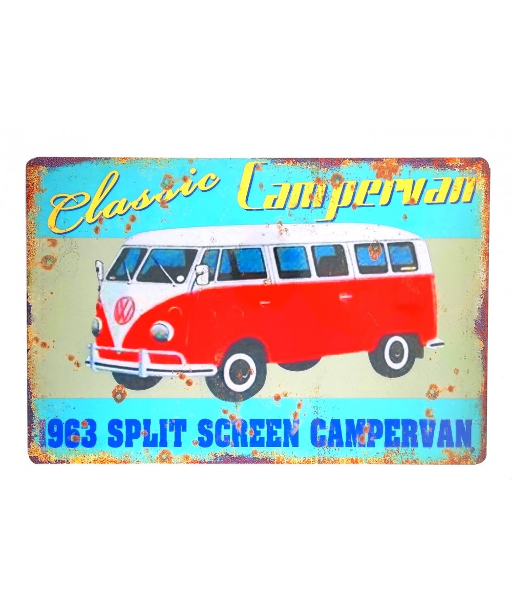 Placa metálica vintage decorativa Clasic Campervan