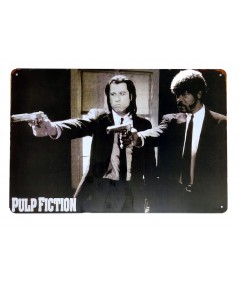 Placa metálica retro decorativa vintage Pulp Fiction