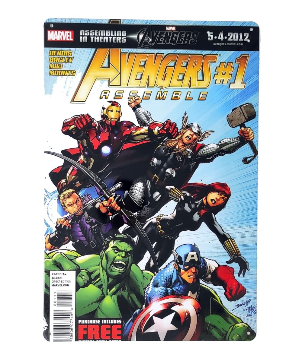 Placa metálica retro decorativa vintage Avengers Assemble - Los invencibles