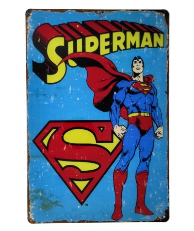 Placa metálica retro decorativa vintage Superman