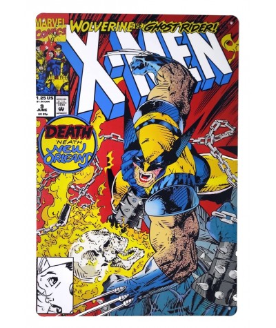 Placa metálica retro decorativa vintage X-Men