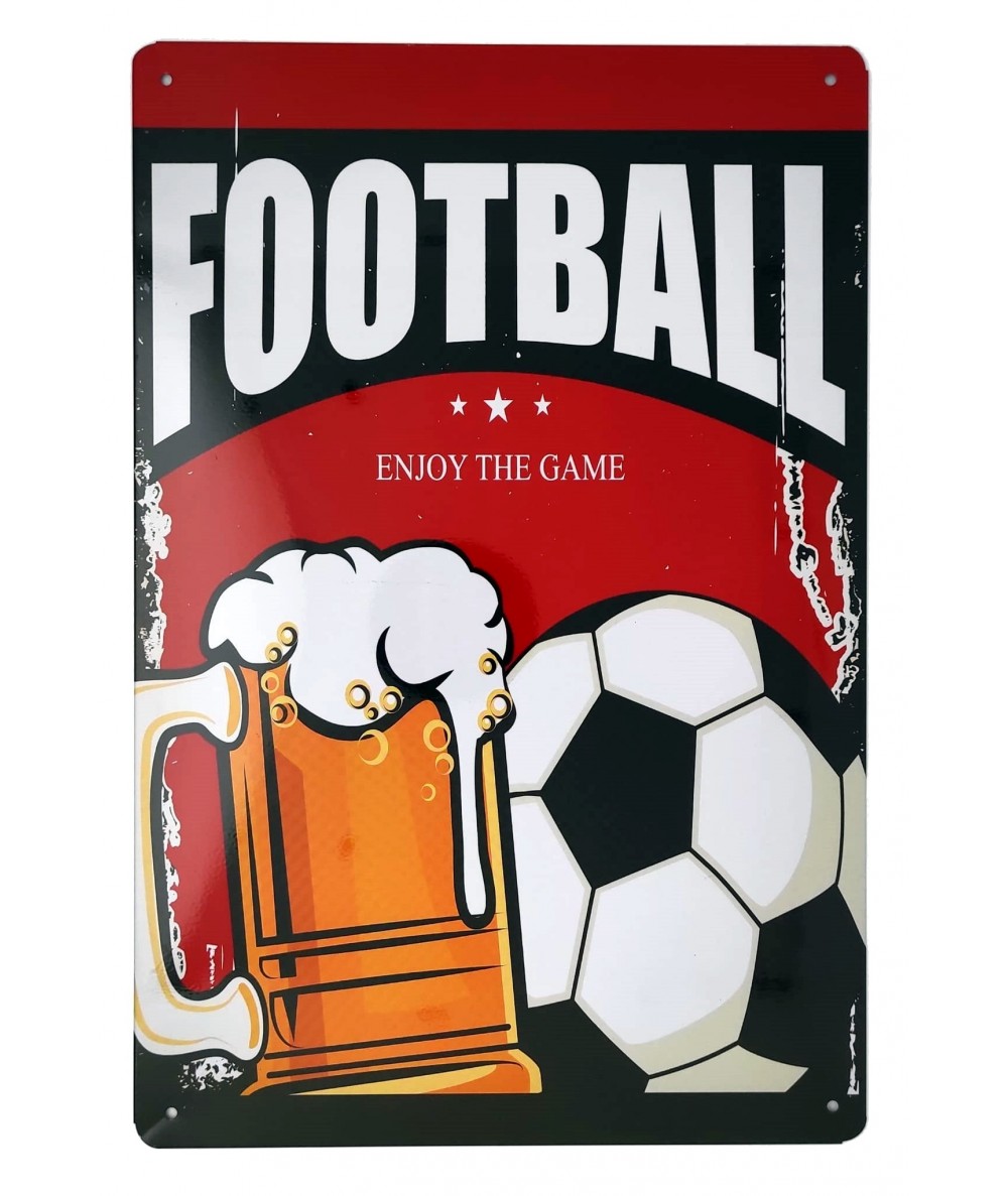 Placa metálica retro decorativa vintage Football Enjoy the Game - Futbol