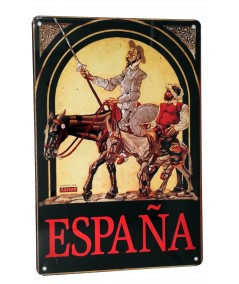Placa metálica retro decorativa vintage Quijote España