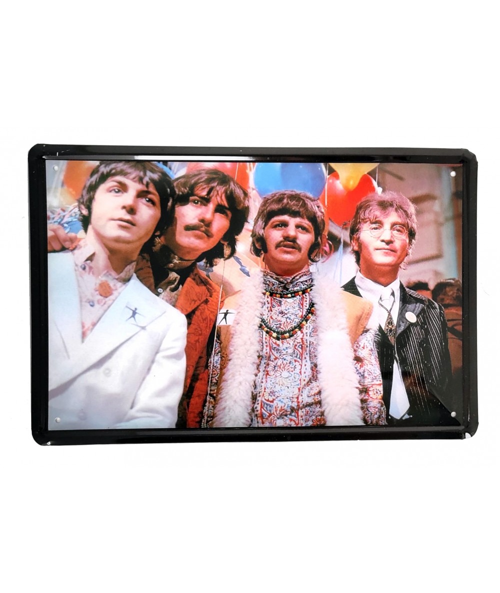 Placa metálica retro decorativa vintage The Beatles