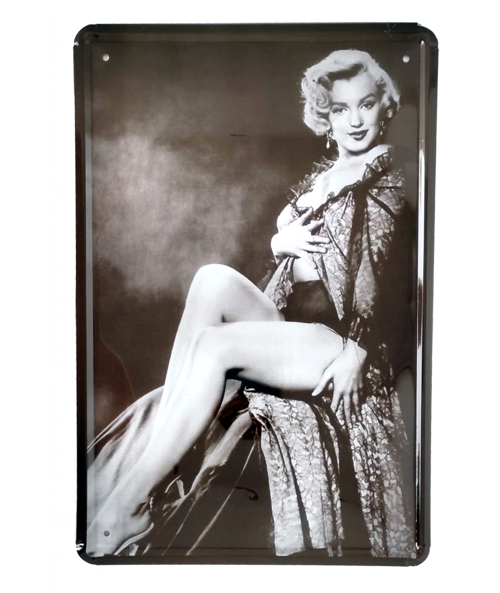 Placa metálica retro decorativa vintage Marilyn Monroe