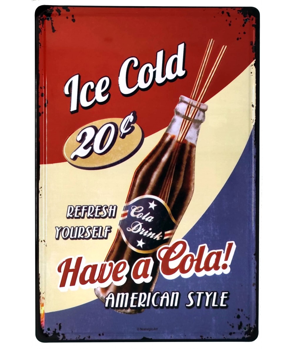 Placa metálica retro decorativa vintage Have a Cola - Quiero una cola